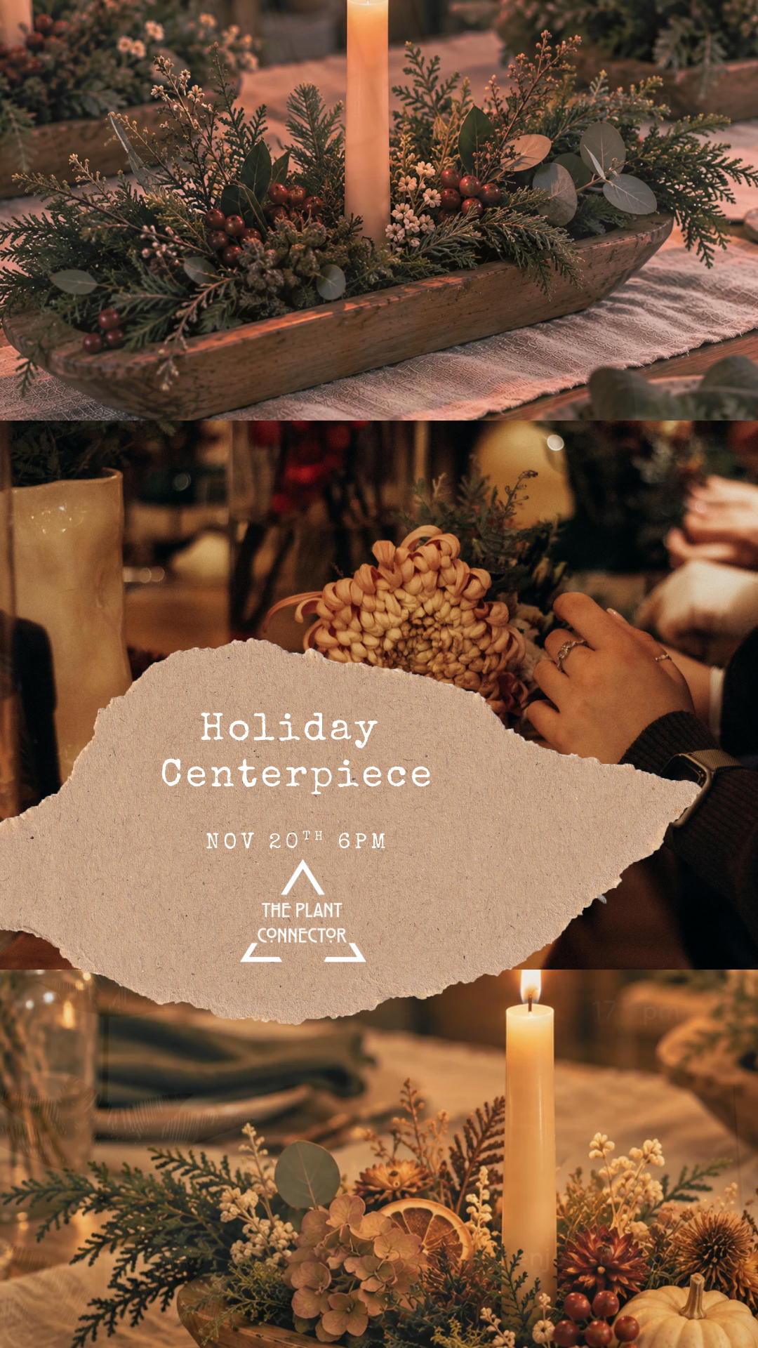 Candlelit Centerpieces: A Seasonal Workshop: Wooden Bread Bowls, Dried Botanicals-