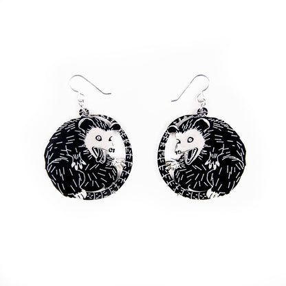 Black Possum Earrings – Small Size (Bestiary Collection)