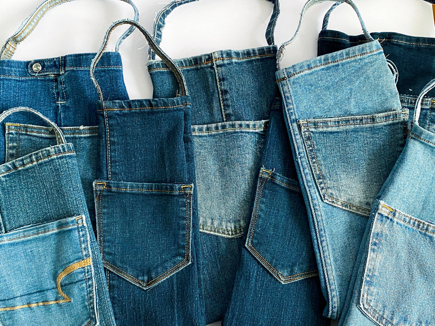 Repurposed Denim Wine Bag