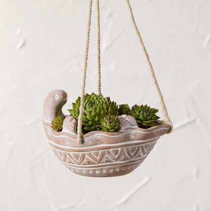 Tiny Turtle Hanging Terracotta Planter