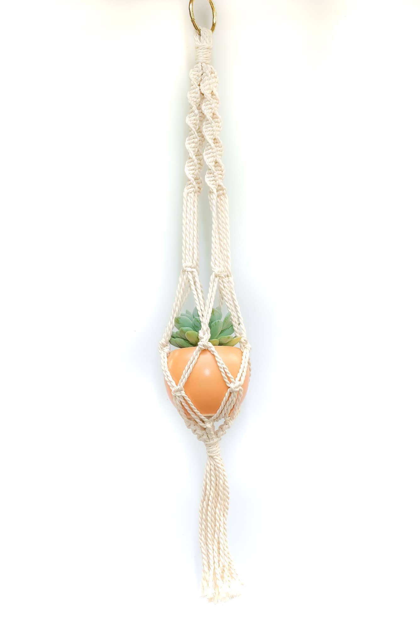 Small Macrame Cotton Plant Hanger (25inch)