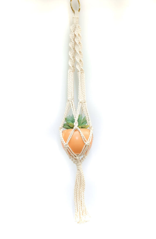 Small Macrame Cotton Plant Hanger (25inch)