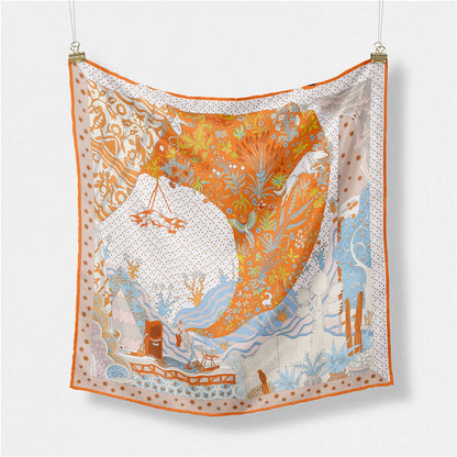 Scenic Floral Square Scarf