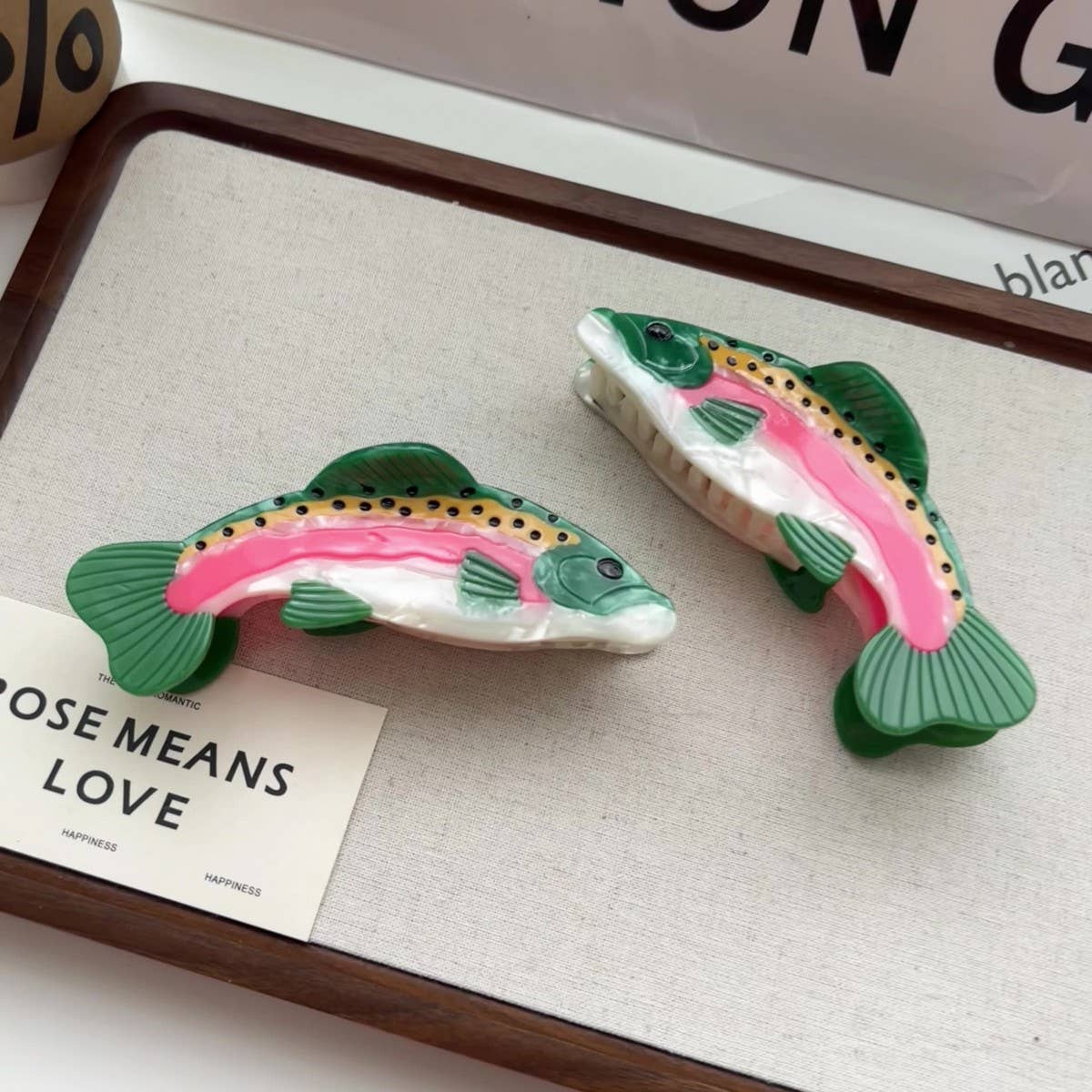 Rainbow Trout Acetate Hair Claw