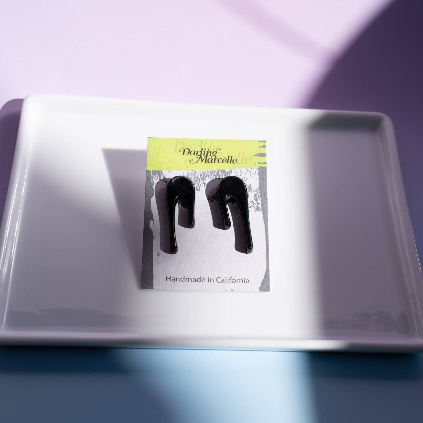 Droplet Black Stud Earrings