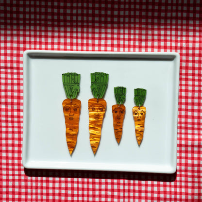 Carrot Face Earrings