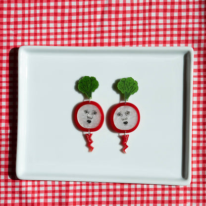 Radish Face Earrings