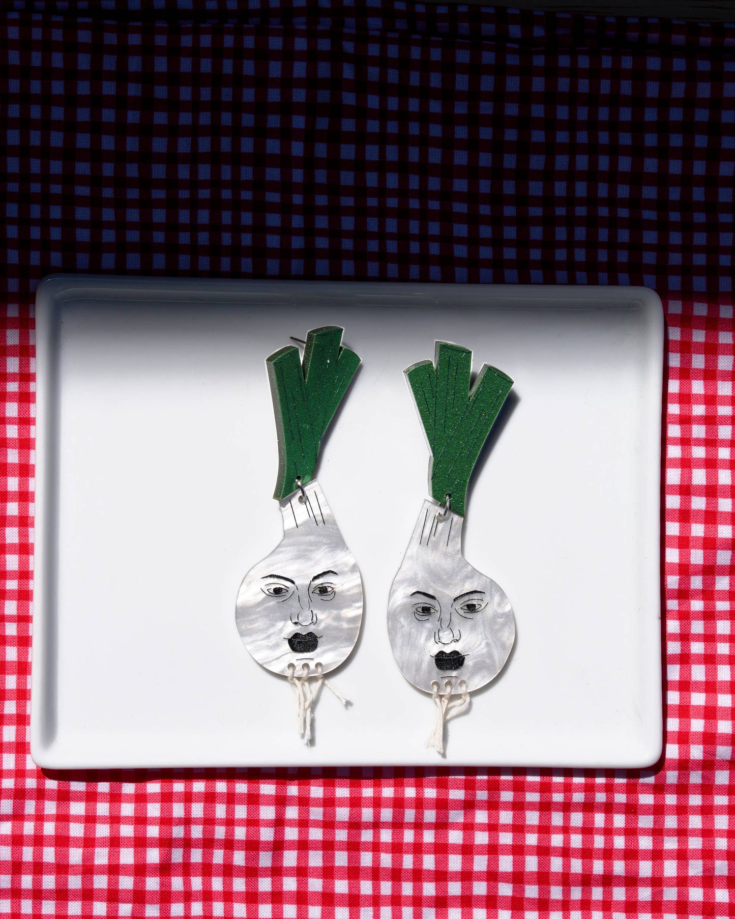 Green Onion Earrings