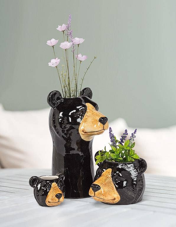 Small Black Bear Planter-2.5"H