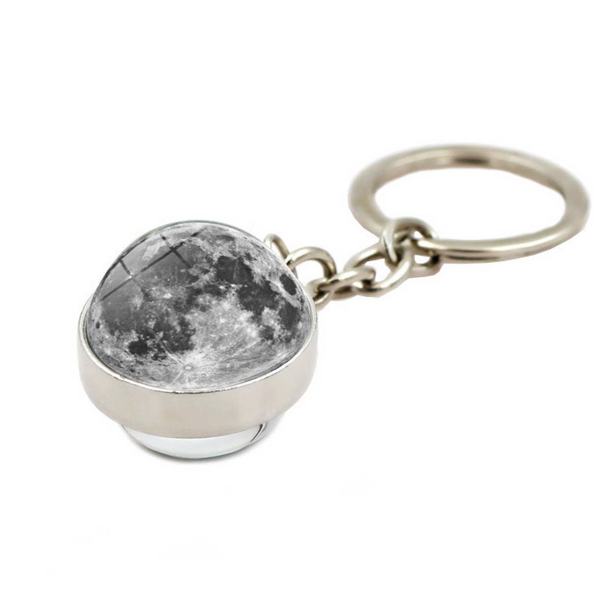 Cosmic Moon Crystal Glass Ball Keychain Pendant