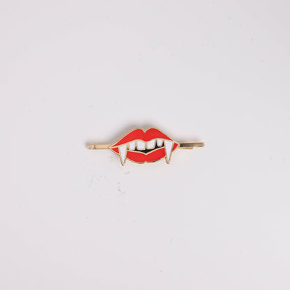 Vampire Lips Hairpin - Goth Halloween Spooky Enamel Jewelry