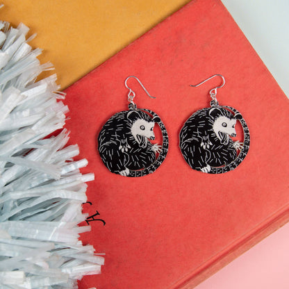 Black Possum Earrings – Small Size (Bestiary Collection)