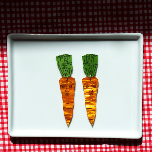 Carrot Face Earrings