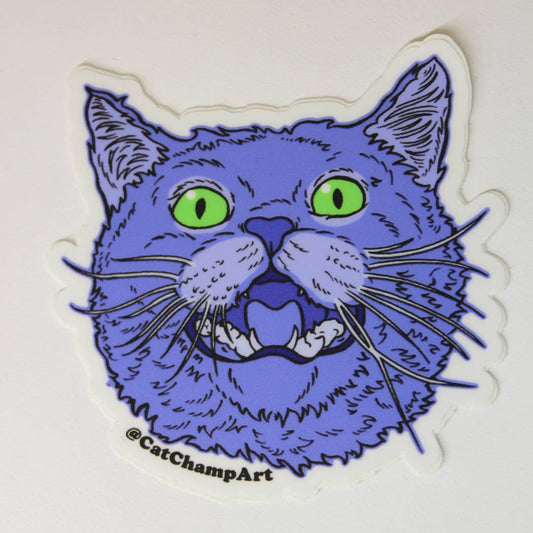 Sticker: Blue Cat, 3" Vinyl